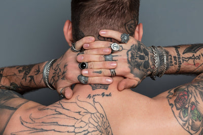Do you like tattoos? Combine them with rock jewellery made of sterling silver!