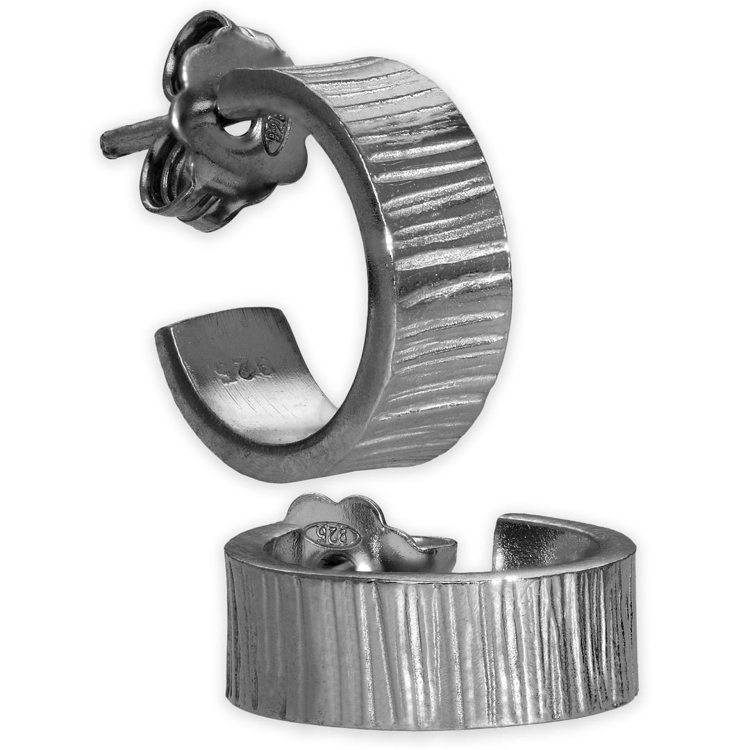 Men's hammered hoop earring