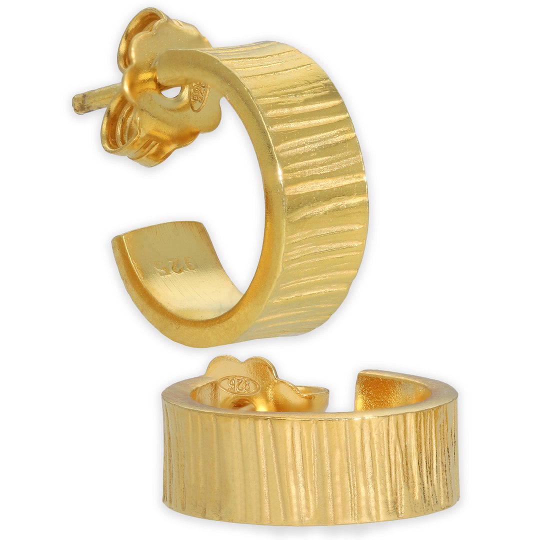 Men's hammered hoop earring