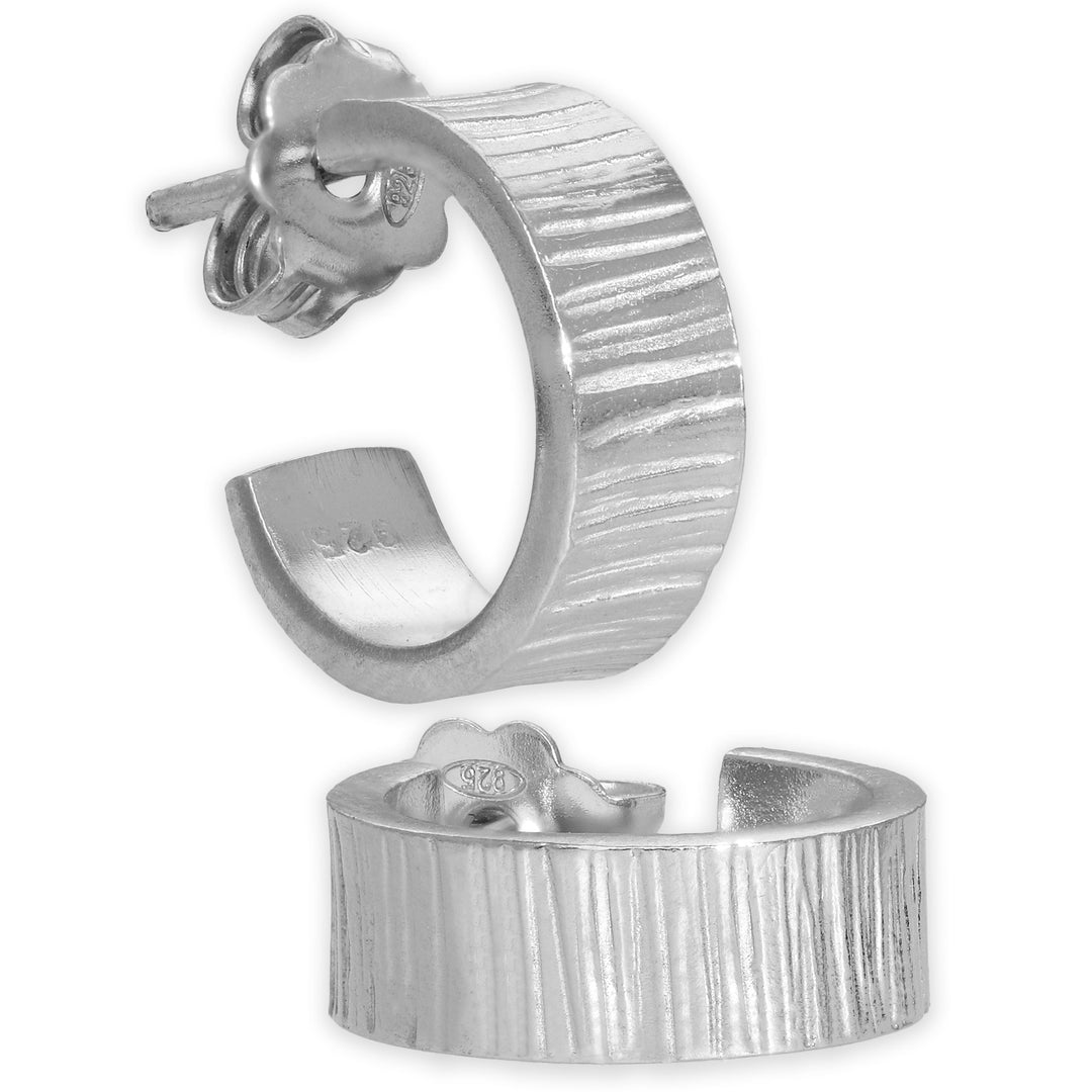 Men's hammered hoop earring