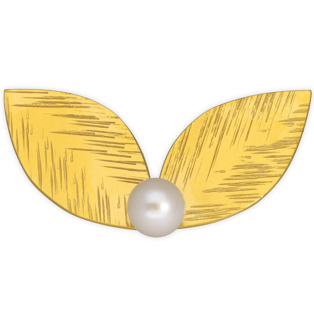 Brooch "leaves" with pearls