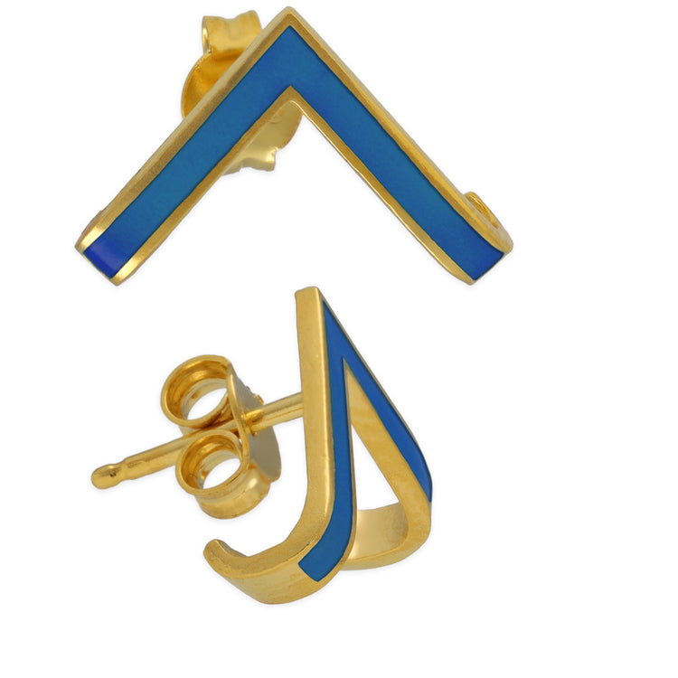 Ανδρικά σκουλαρίκια τρίγωνα με σμάλτο - Emmanuela - handcrafted for you®