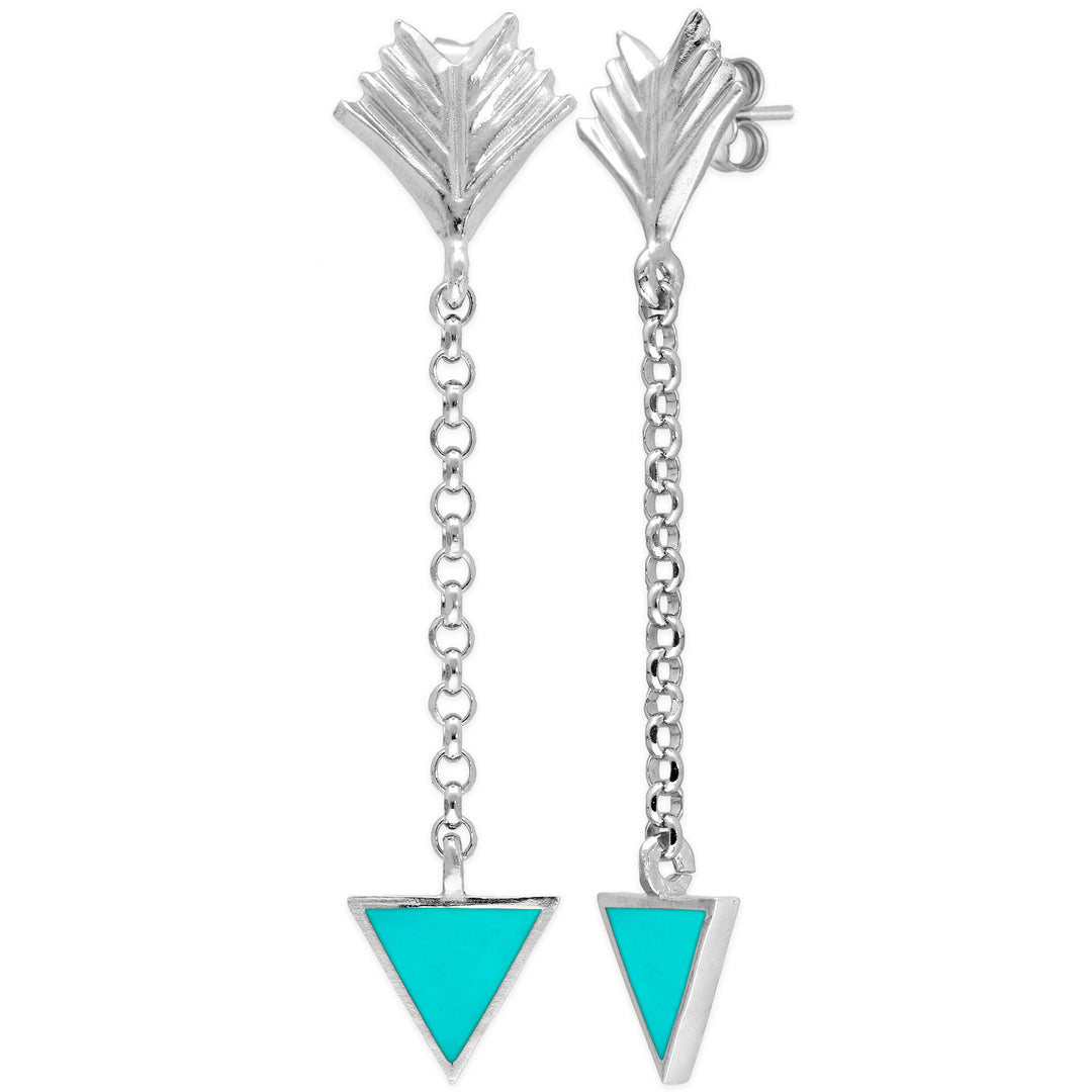 Dangling earrings "arrows" with enamel