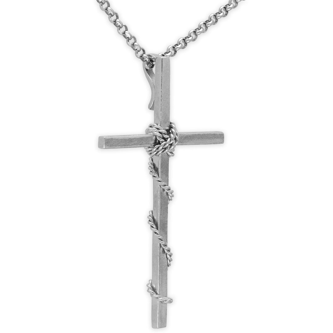 Twisted Wire Cross Pendant for Men