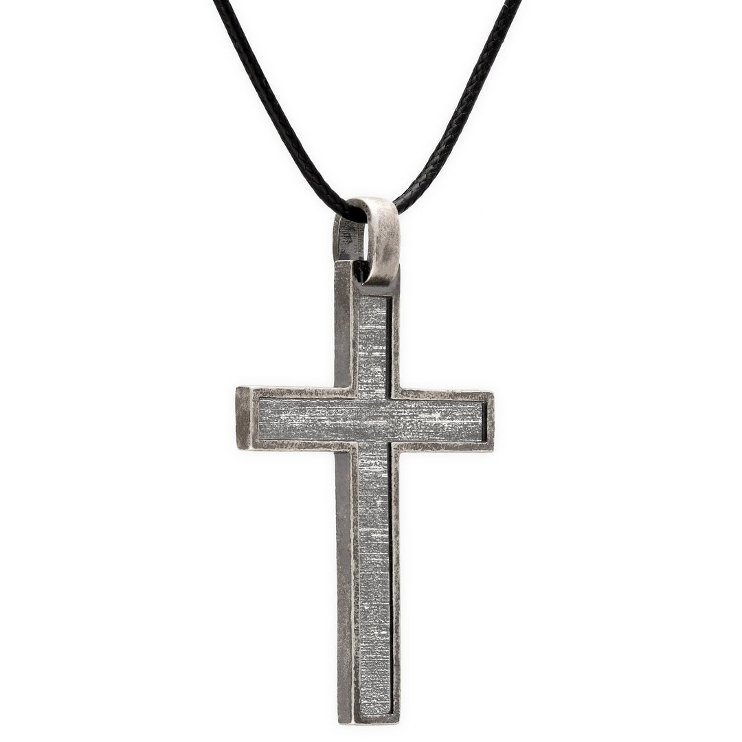 Oxidized cross pendant for men