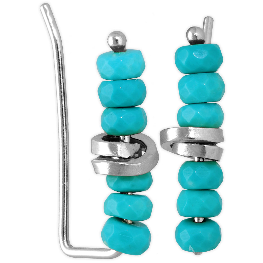 Turquoise ear climbers