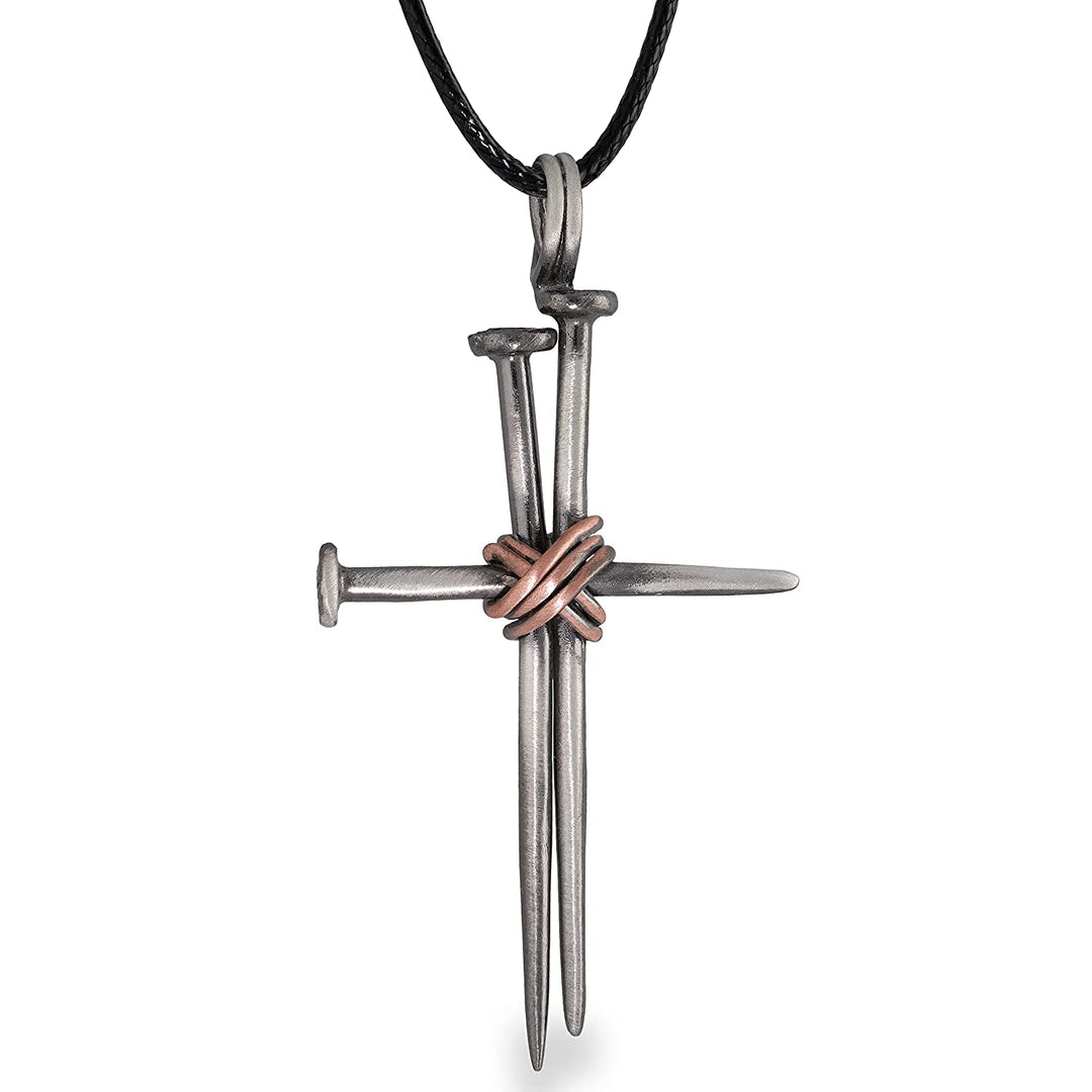 'Cross of nails' necklace for men