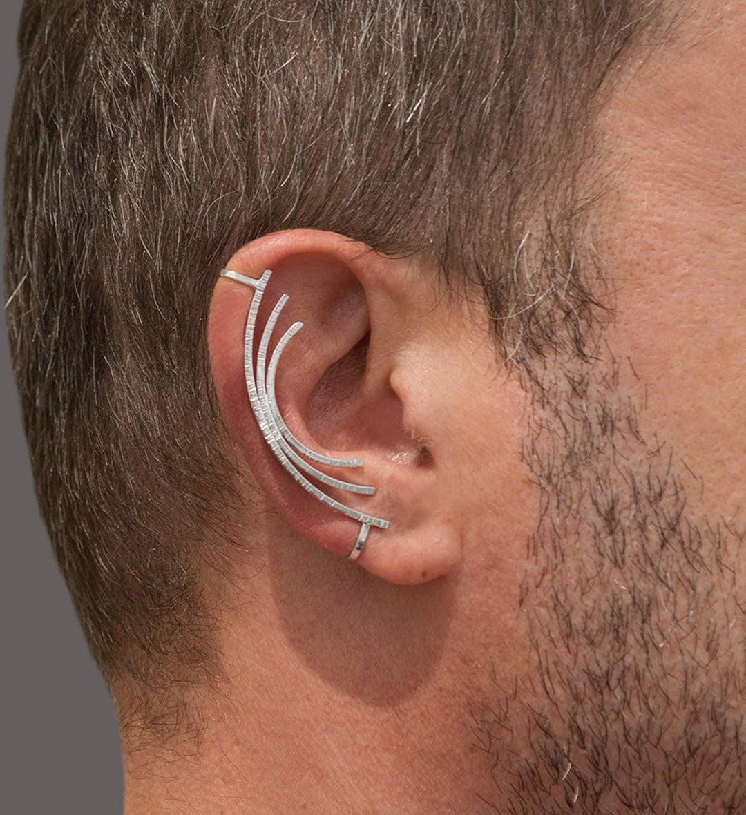 Men's arched cuff earring