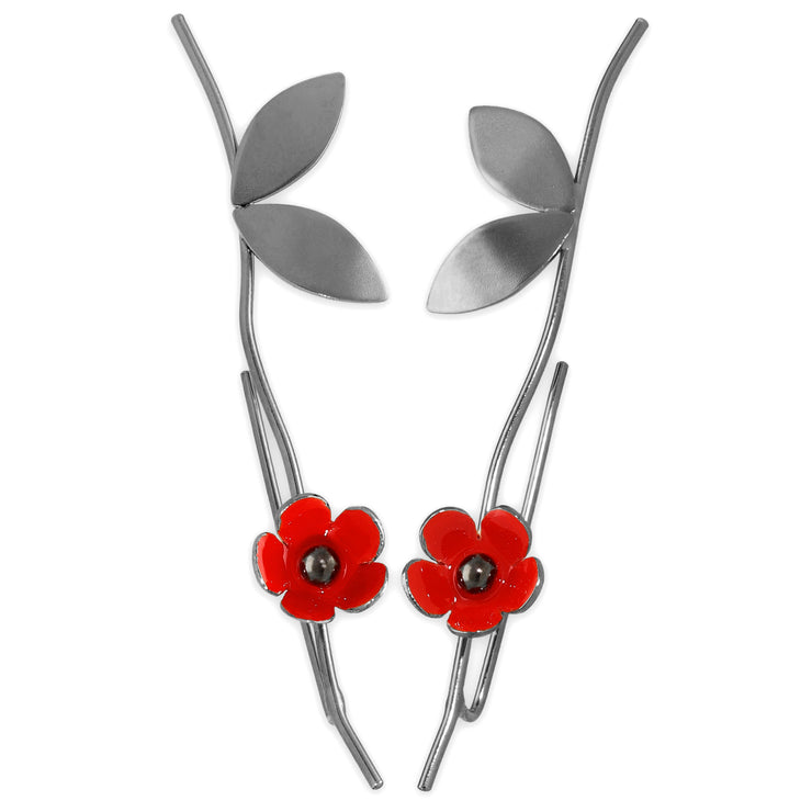 'Red flower' ear climbers