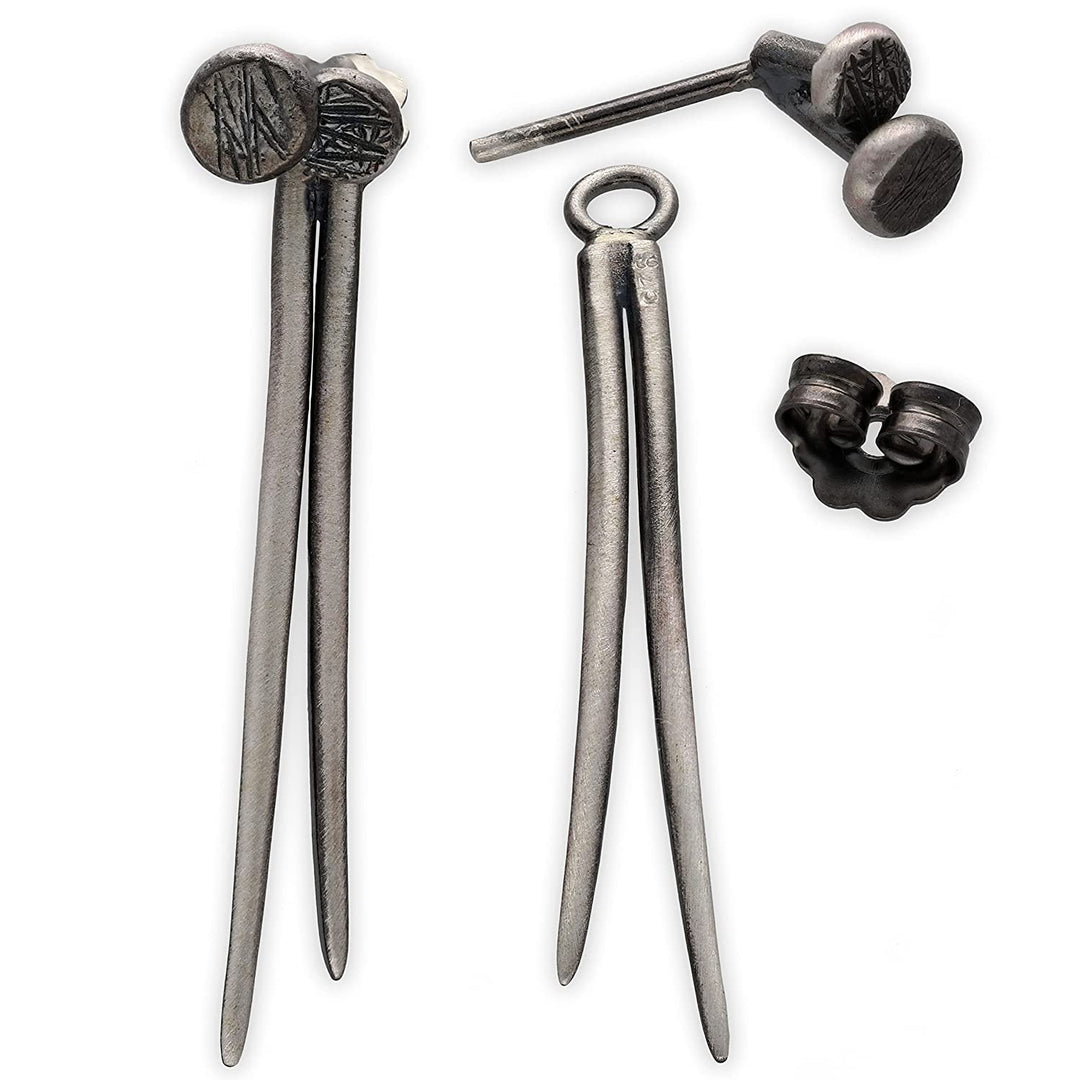 'Nails' ear jacket earrings