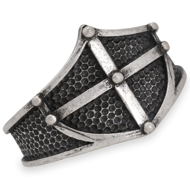 Ανδρικό δαχτυλίδι "ασπίδα" σταυρός από ασήμι 925 - κοσμήματα emmanuela