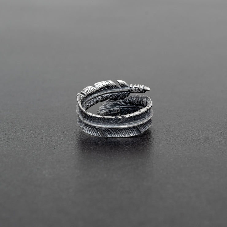 Ανδρικό δαχτυλίδι "φτερό" από ασήμι 925 - κοσμήματα emmanuela