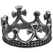 Ανδρικό δαχτυλίδι "κορώνα" με σταυρούς από ασήμι 925 - κοσμήματα emmanuela