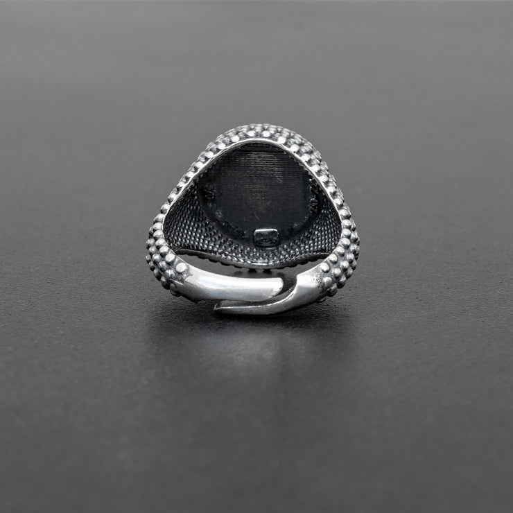 Ανδρικό δαχτυλίδι με αχάτη από ασήμι 925 - κοσμήματα emmanuela