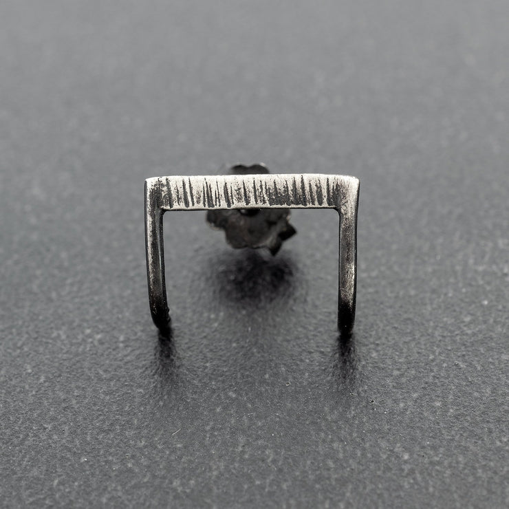 Ανδρικό σκουλαρίκι "παραλληλόγραμμο" από ασήμι 925 - κοσμήματα emmanuela