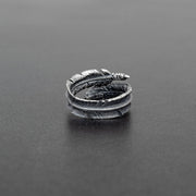 Δαχτυλίδι "φτερό" από ασήμι 925 - κοσμήματα emmanuela