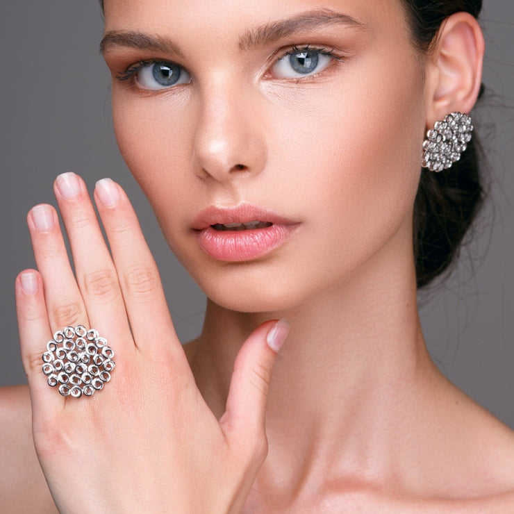 Δαχτυλίδι "κυψέλες" από ασήμι 925 - κοσμήματα emmanuela