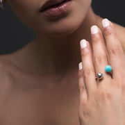 Ασημένιο δαχτυλίδι με τιρκουάζ αμαζονίτη | Emmanuela fashion κοσμήματα