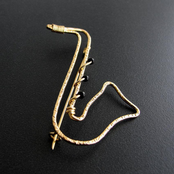 Καρφίτσα "σαξόφωνο" από ασήμι 925 - κοσμήματα emmanuela