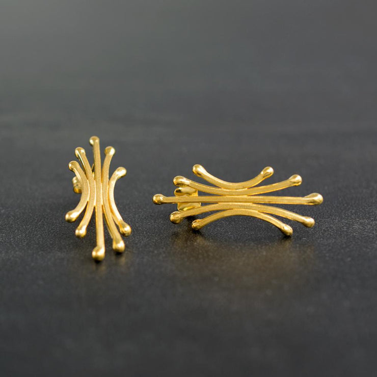 Καρφωτά σκουλαρίκια ακτίνες από ασήμι | Πρωτότυπα κοσμήματα Emmanuela