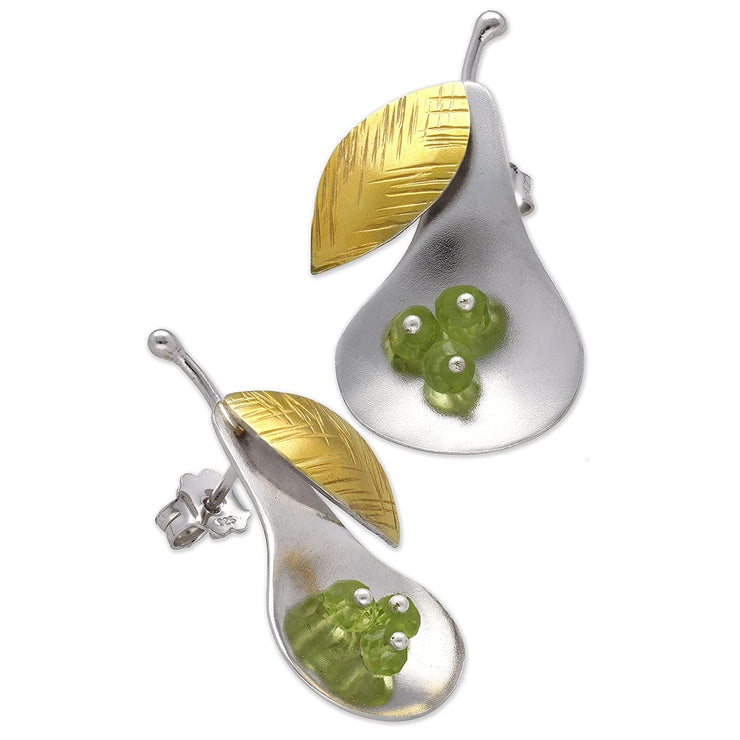 Καρφωτά σκουλαρίκια "αχλάδια" από ασήμι 925 - κοσμήματα emmanuela