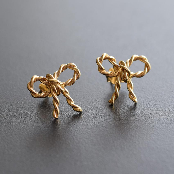 Καρφωτά σκουλαρίκια "φιόγκοι" από ασήμι 925 - κοσμήματα emmanuela