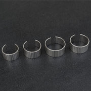 Σετ από 4 δαχτυλίδια midi με ραβδώσεις από ασήμι 925 - κοσμήματα emmanuela
