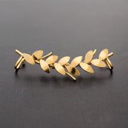 Σκουλαρίκι cuff "φύλλα ελιάς" από ασήμι 925 - κοσμήματα emmanuela