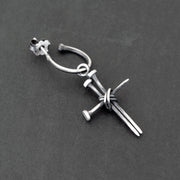 Σκουλαρίκι σταυρός από καρφιά από ασήμι 925 - κοσμήματα emmanuela