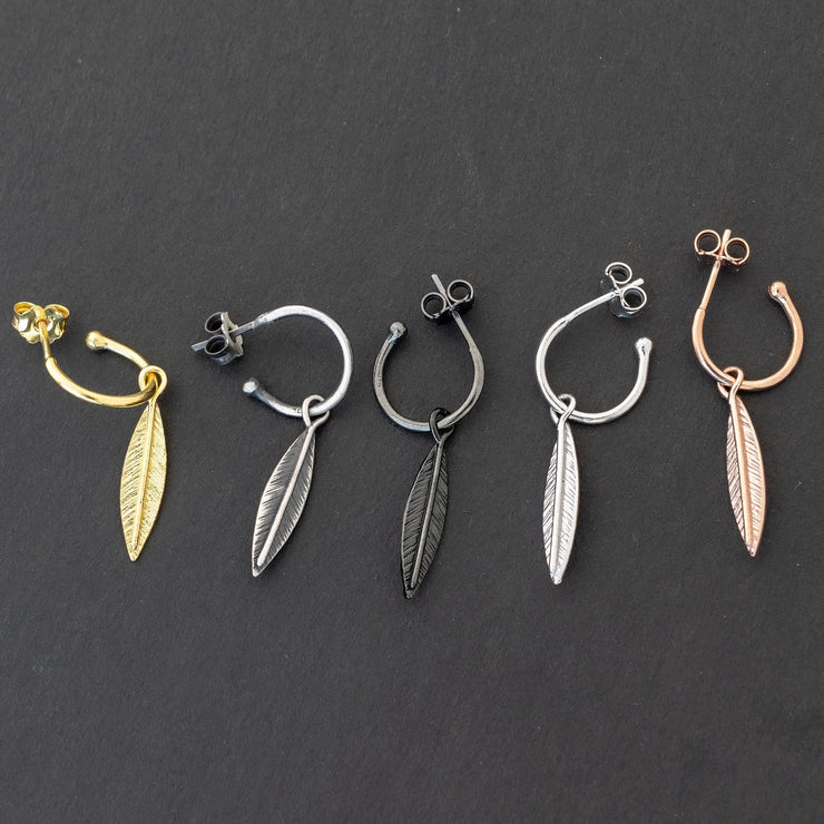 Σκουλαρίκια κρίκοι με φτερά από ασήμι 925 - κοσμήματα emmanuela