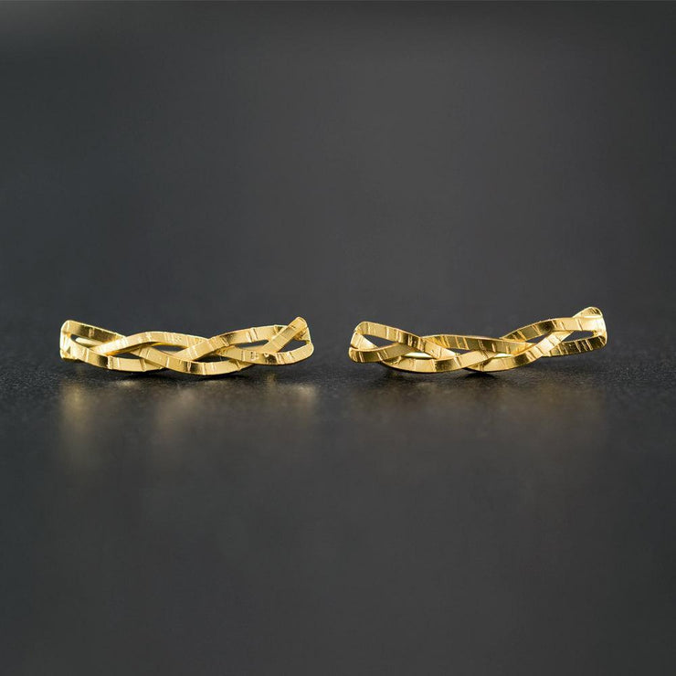 Σκουλαρίκια pins από πλεκτό σύρμα από ασήμι 925 - κοσμήματα emmanuela