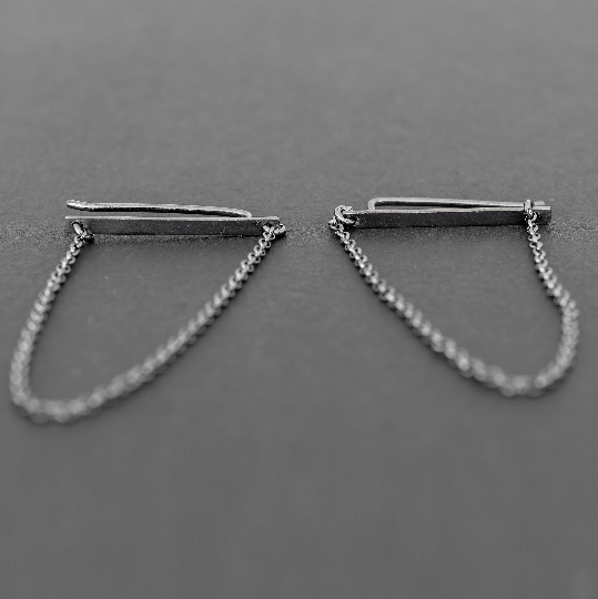 Σκουλαρίκια pins με αλυσίδες από ασήμι 925 - κοσμήματα emmanuela