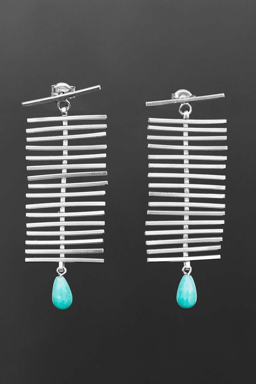 Κρεμαστά σκουλαρίκια ψαροκόκαλα - Emmanuela - handcrafted for you®