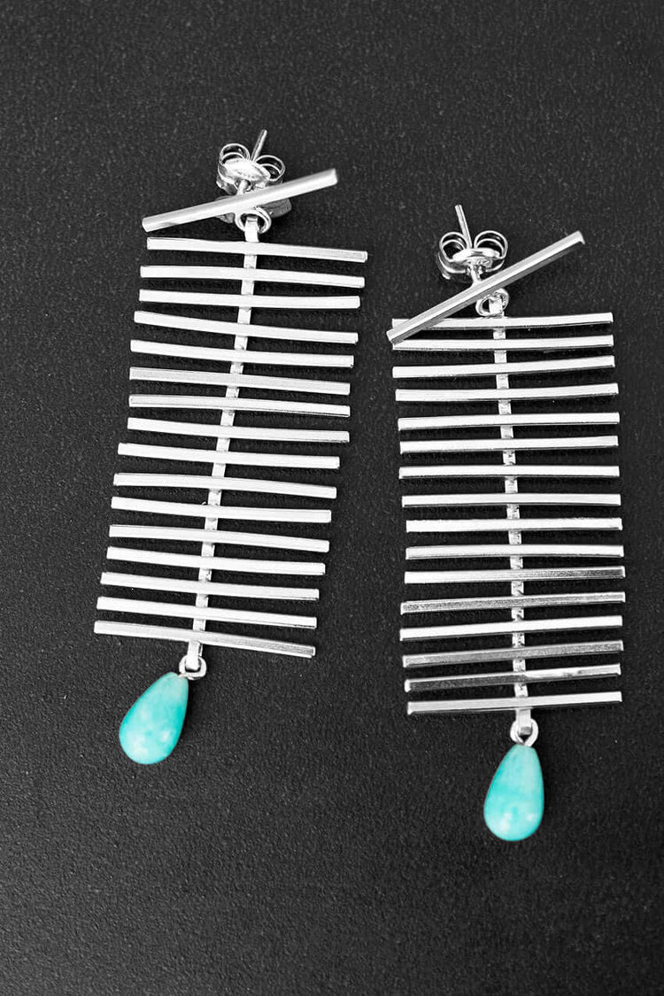 Κρεμαστά σκουλαρίκια ψαροκόκαλα - Emmanuela - handcrafted for you®